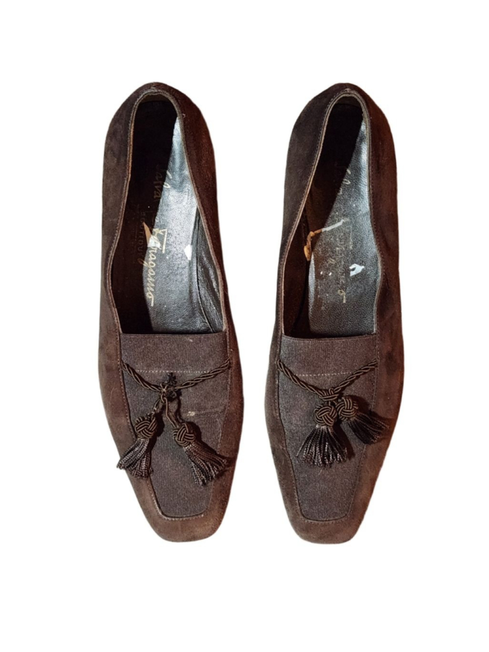 Salvatore Ferragamo Brown Suede Loafers Size 7.5 - Picture 2 of 8